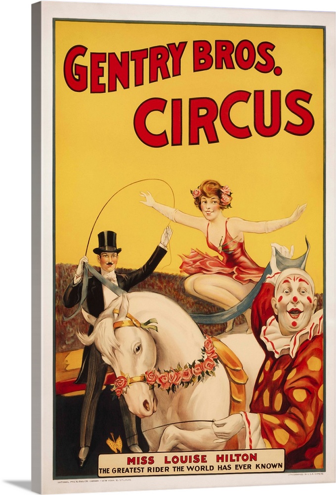 Vintage Gentry Bros. Circus poster.