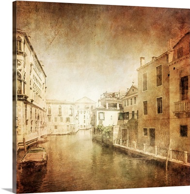 Vintage photo of Venetian canal, Venice, Italy