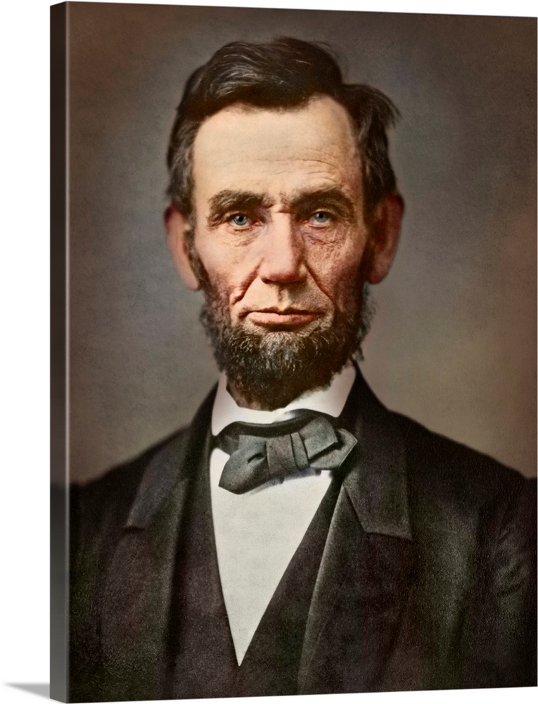 Vintage portrait of President Abraham Lincoln. This image has been digitally colorized.