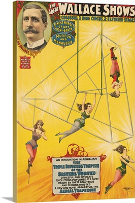 Vintage Poster For The Great Wallace Shows Circus Of The Sisters Vortex, 1898