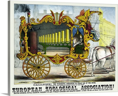 Vintage Poster Of A Calliope Steam Organ Used In Circuses