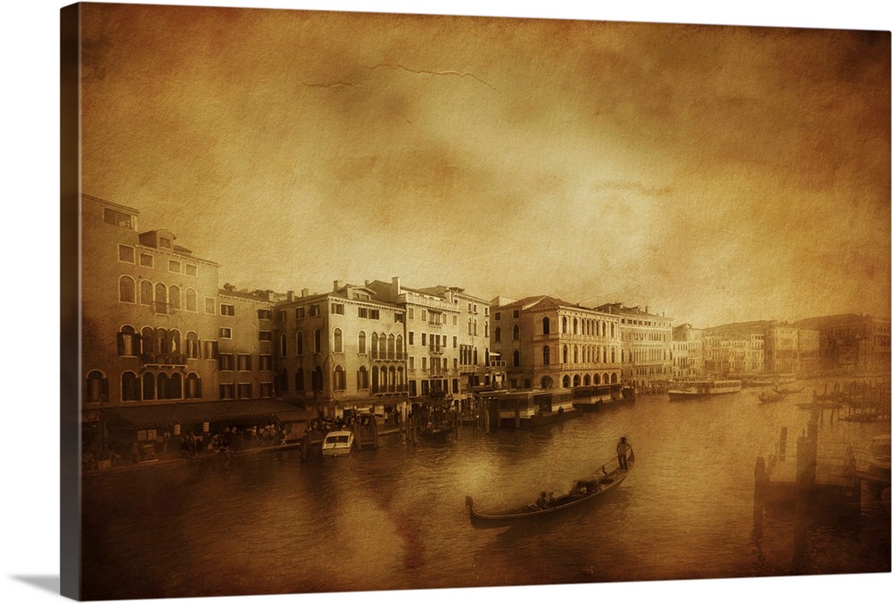 Vintage shot of Grand Canal, Venice, Italy.