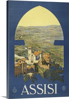 Vintage Travel Poster Of Assisi, Italy, And The Countryside, 1920