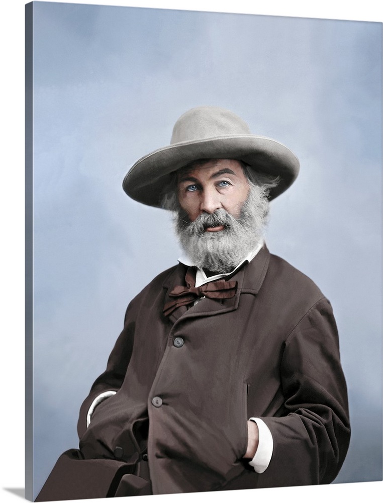 Walt Whitman portrait, American Civil War, 1861 -1865. This photo has been digitally restored and colorized.