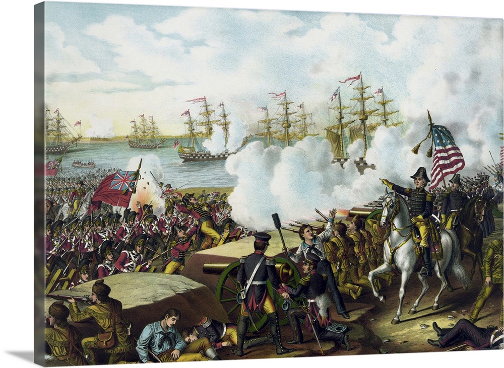 War of 1812 print at the Battle of New Orleans.