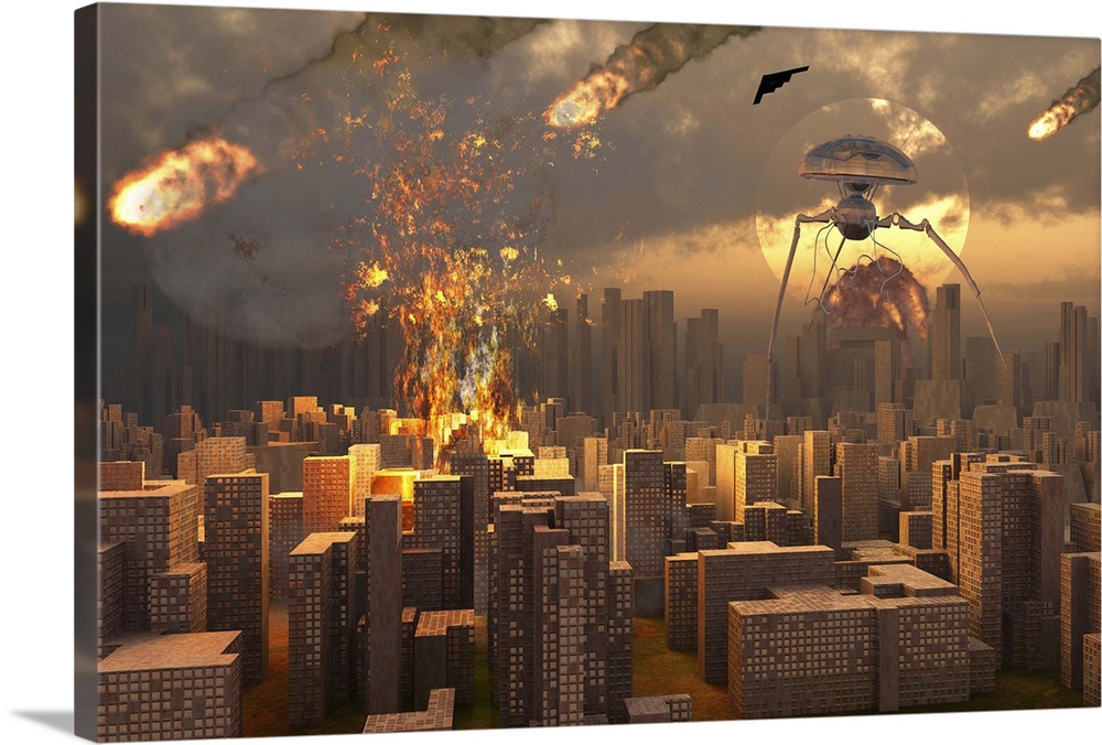 A 3D conceptual image based on Herbert George Wells classic novel, The War Of The Worlds.