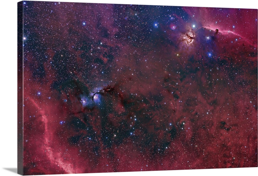 This widefield view in the Orion constellation contains the Horsehead Nebula, Flame Nebula, M78, and Barnard's Loop.