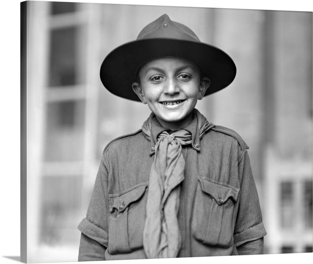 World War I photo of a charter member of the American Red Cross Boy Scout Troop Paris.