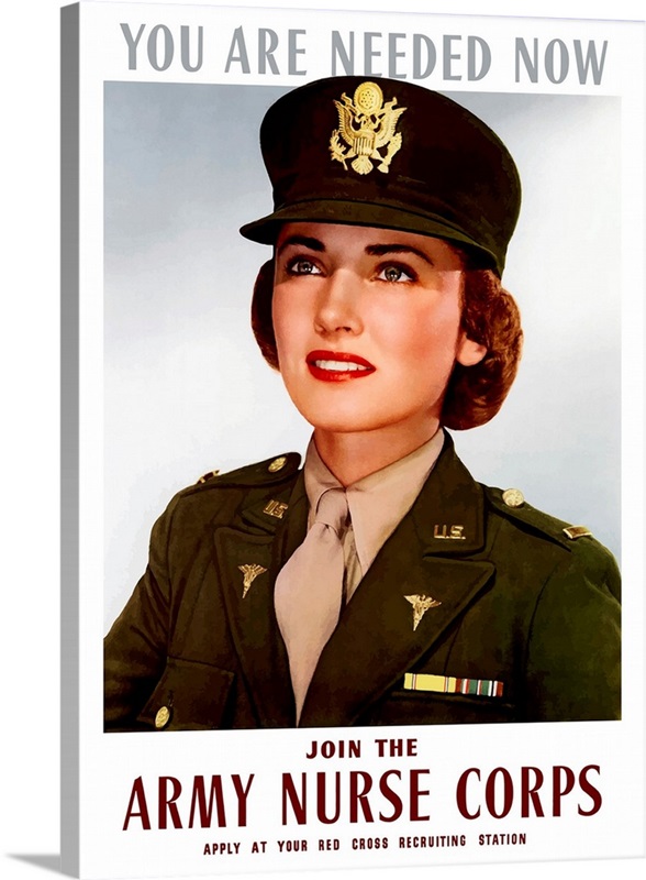 World War II poster of a smiling female officer of the U.S. Army ...