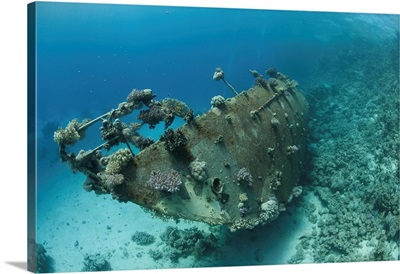 Wreck Of Sailing Boat After Taking The Ground On A Coral Reef, Red Sea, Egypt