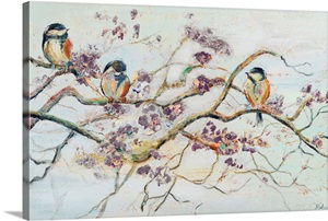 Birds On Cherry Blossom Branch image thumbnail