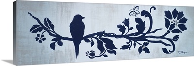 Blue Floral and Bird II