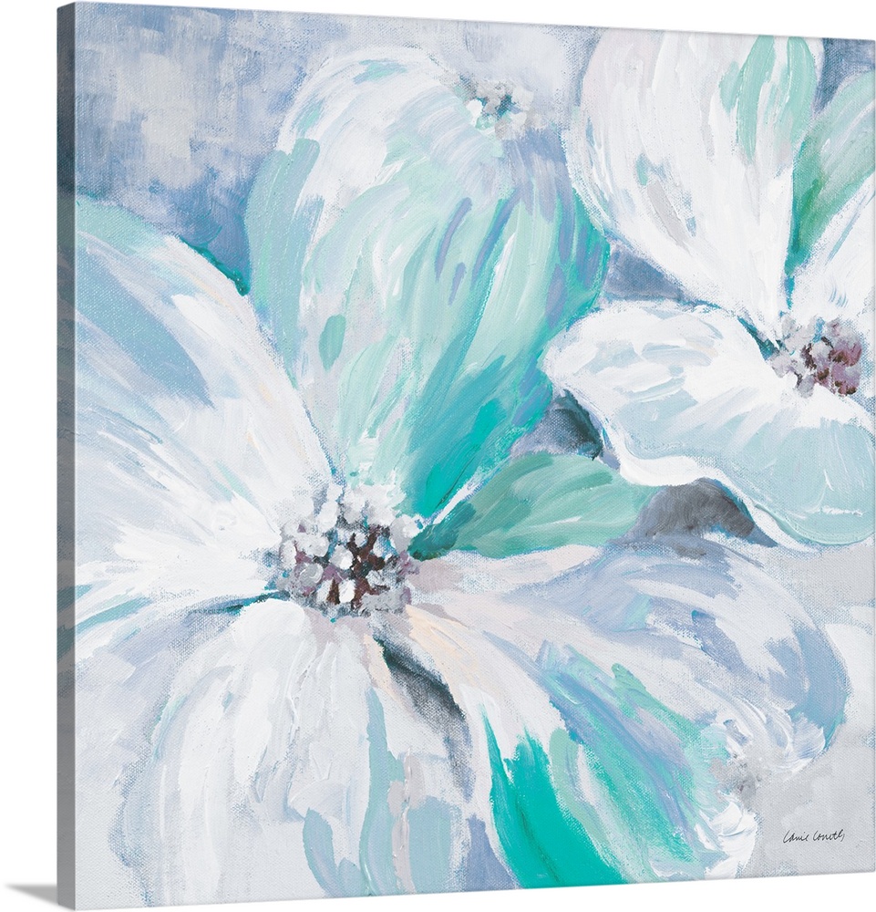 This decorative artwork features bright colors with visible brush strokes.