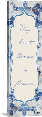 Blue Quatrefoil With Words II