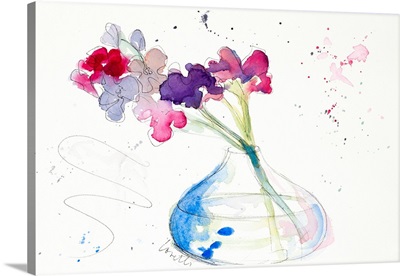 Colorful Flowers in Clear Vase II