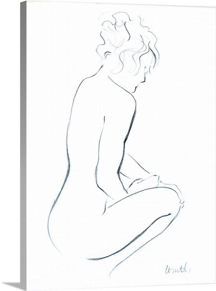This contemporary artwork features elegant simple lines to carve out a female figure.