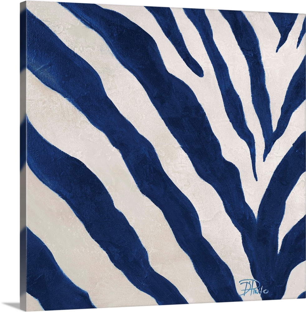 Contemporary Blue Zebra I Wall Art, Blue Zebra Rug