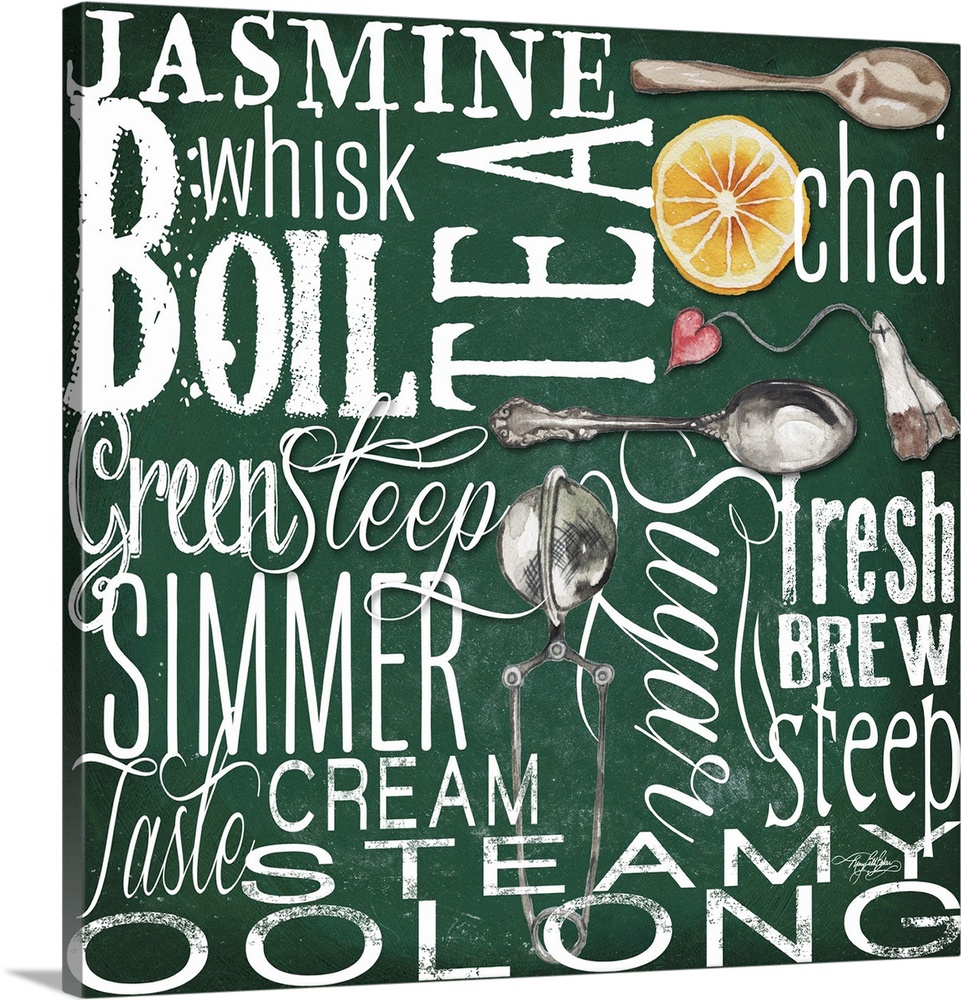 Drink Typography Forest Green