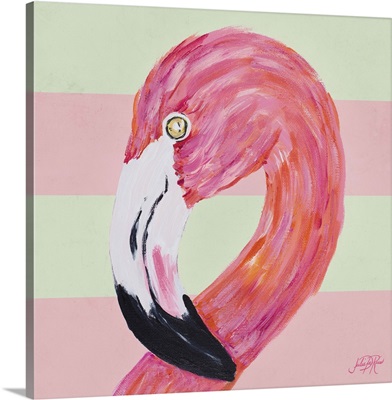Flamingo on Stripes II