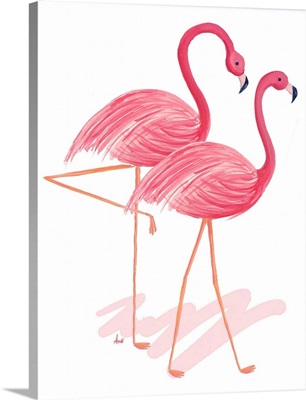 Flamingo Walk Watercolor I