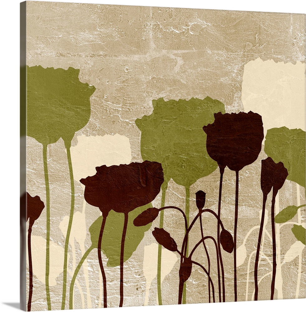 Docor perfect for the home of a silhouette of flowers in different colors against a neutral background.