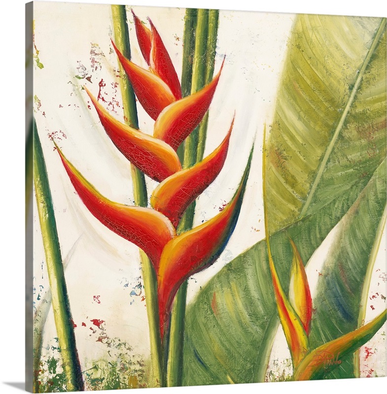 Heliconias With Leaves I | Great Big Canvas