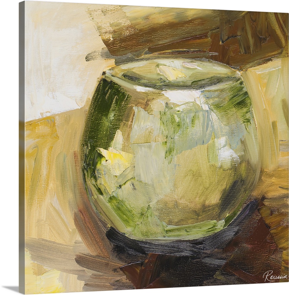Contemporary artwork of a small green vase.
