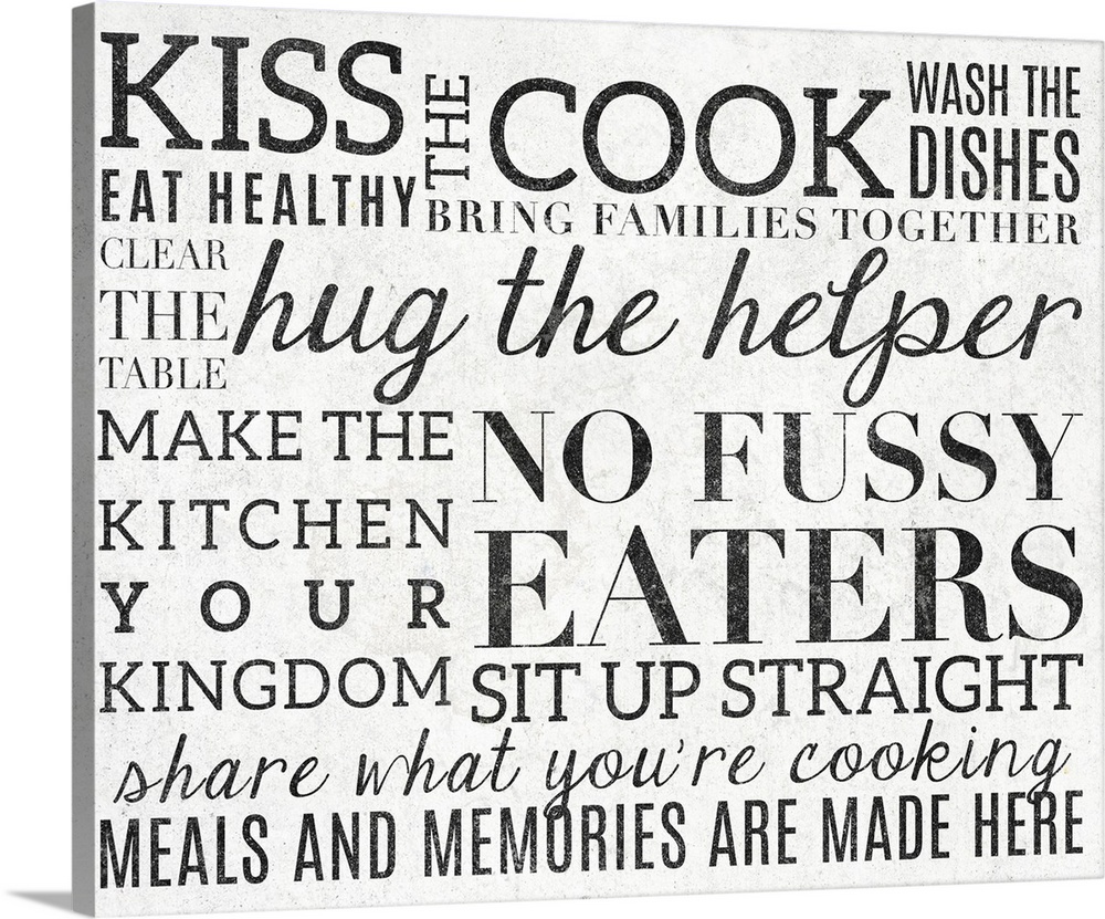 kitchen rules wall canvas