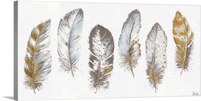Modern Gold Feathers Panel