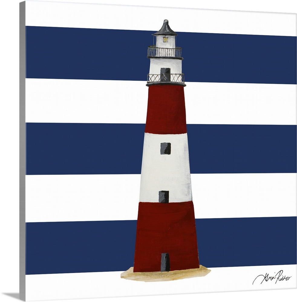 Nautical Stripe Light House