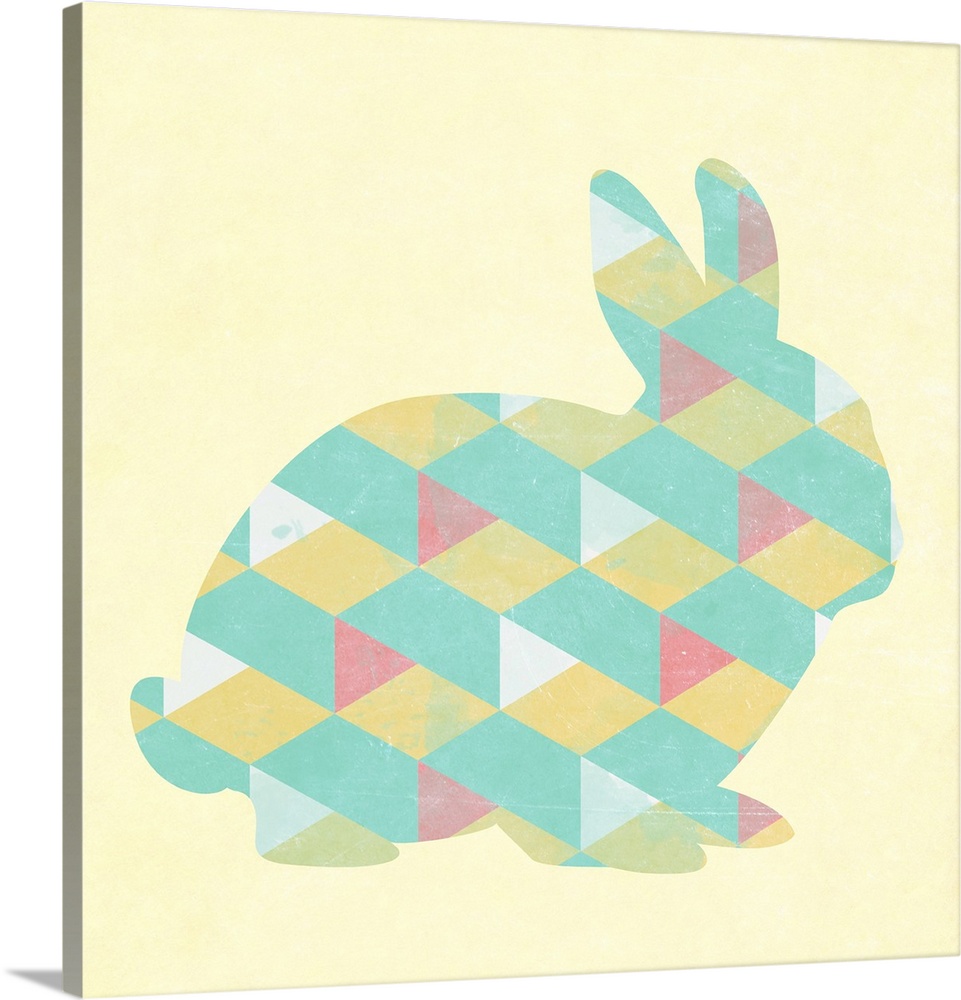 Bunny rabbit created with a triangle pattern.