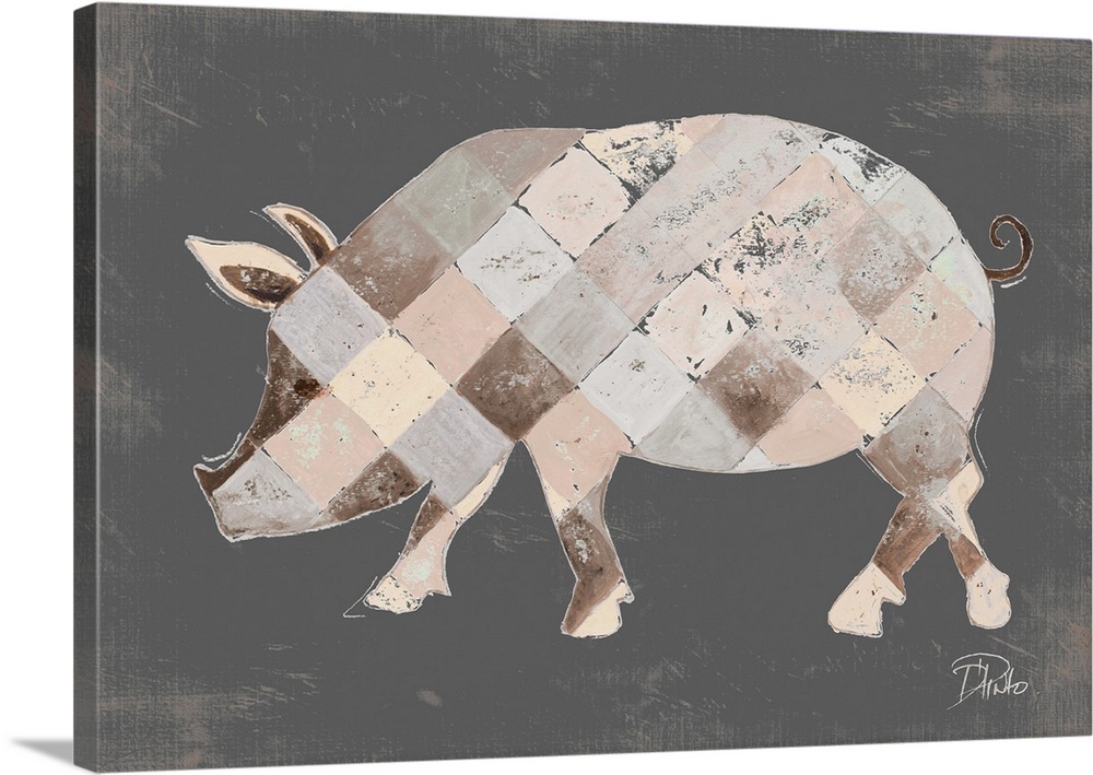 Rustic Plaid Pig