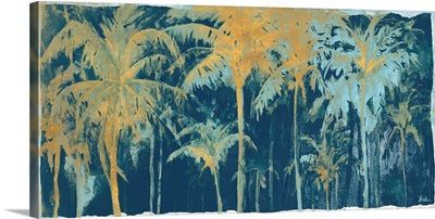 Teal and Gold Palms