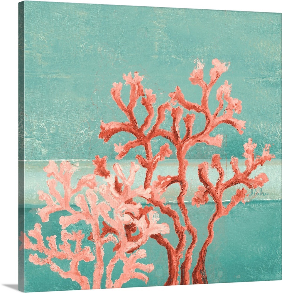 Teal Coral Reef II Wall Art, Canvas Prints, Framed Prints, Wall Peels