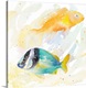 image thumbnail of Watercolor painting of colorful tropical fish.