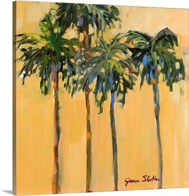 Tropical Palms On Yellow