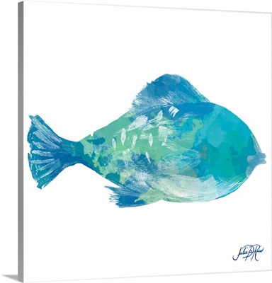 Watercolor Fish in Teal II