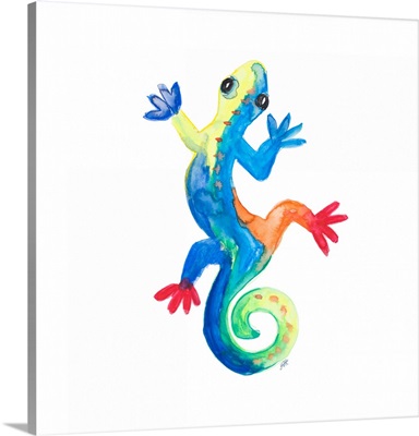 Watercolor Gecko Square I