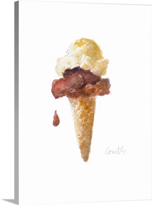 Watercolor Ice Cream Cone I