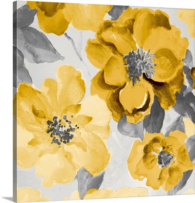 Yellow and Gray Floral Delicate I