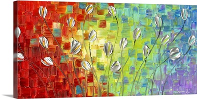 Abstract Landscape Silver Tulips