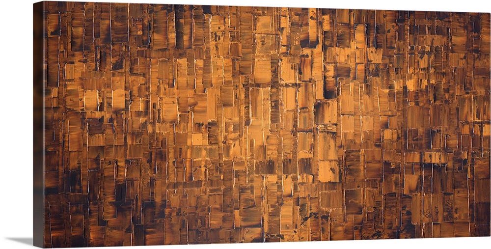 Large brown and bronze abstract painting.