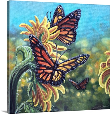 Sunflowers & Butterflies III