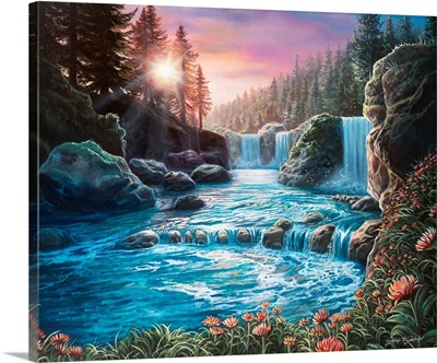 Waterfall Sunset