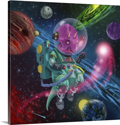 Young Triceratops Astronaut