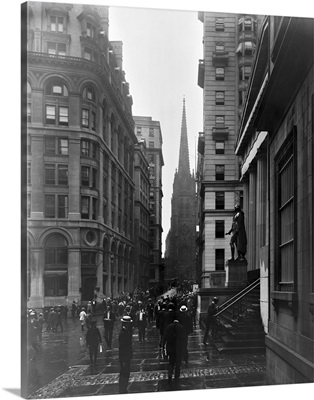 A view down Wall Street in New York City, 1905