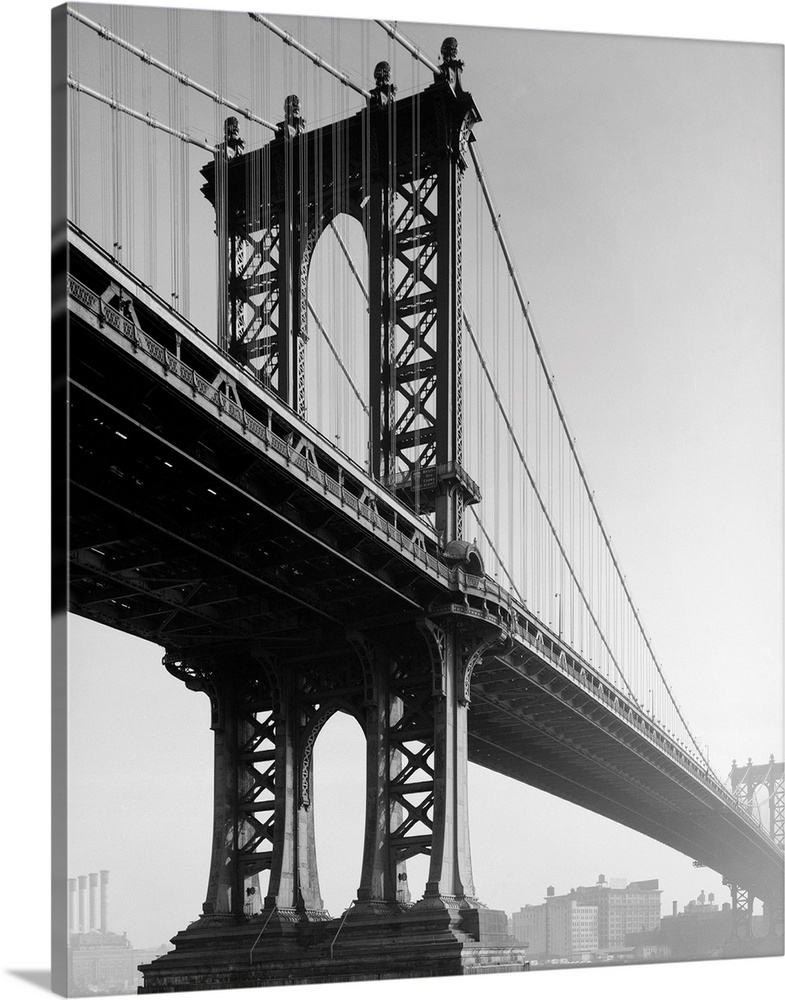 A view of the Manhattan Bridge, looking towards Brooklyn. Photograph, 1979.