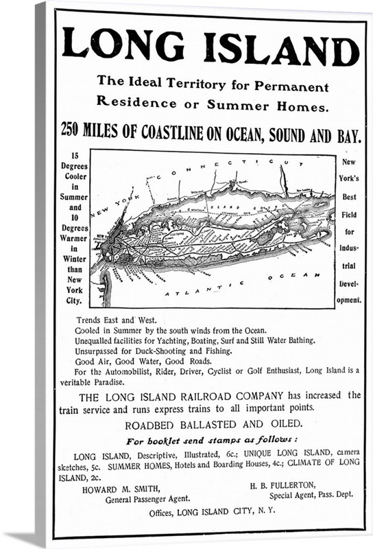 Advertisement For Real Estate On Long Island, New York, 1901 Wall Art