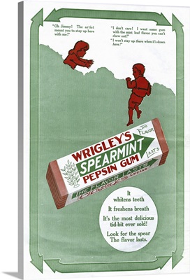 Advertisement For Wrigley's Spearmint Pepsin Gum, 1911