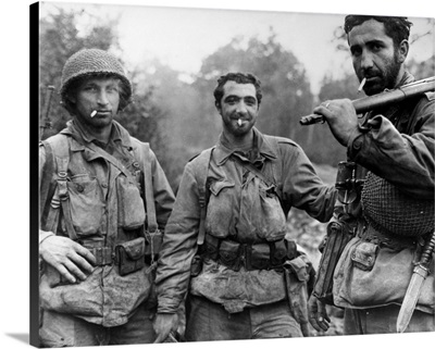 American Troops taking a cigarette break, 1944